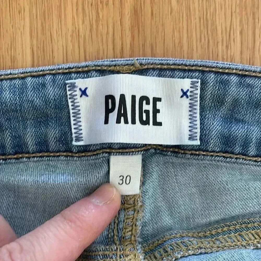 Distressed Lightwash PAIGE Verdugo Ankle Jeans - Picture 3 of 5